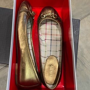 Coach metallic bronze ballet flats Size 7